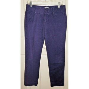 Calvin Klein 6 purple cotton spandex fly front straight leg pants